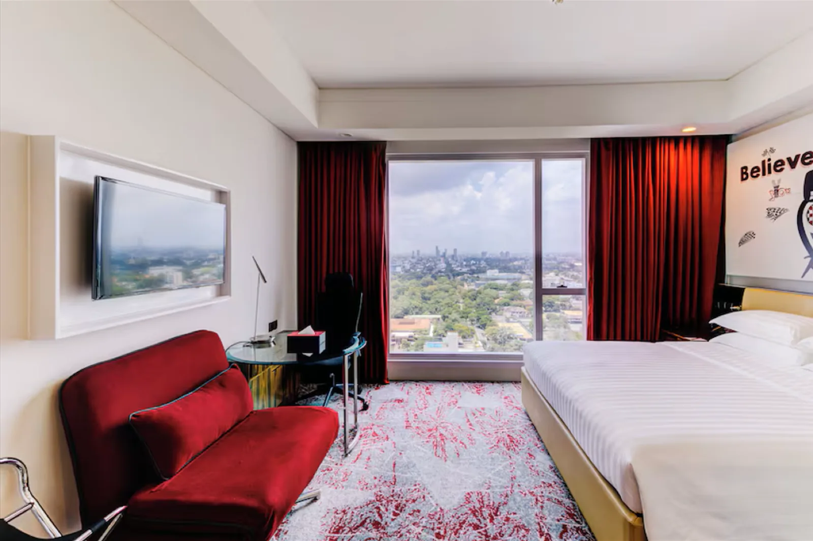Ritz-Carlton Residences lounge with marble floors, Hanoi